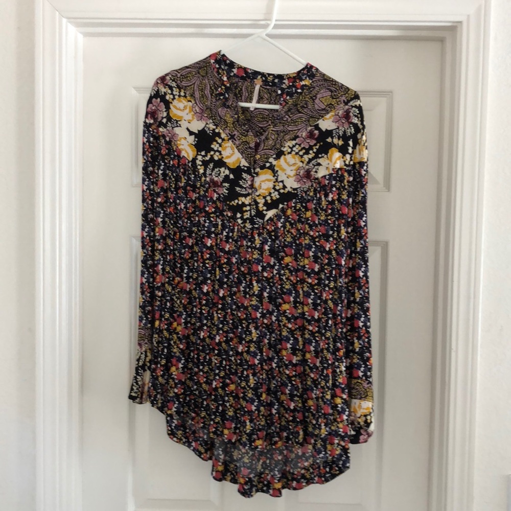 Free People Oversized Floral Top